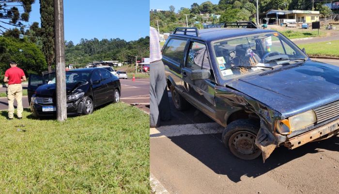 Guaraniaçu - Colisão entre Parati e Honda City é registrada no trevo de acesso ao município 